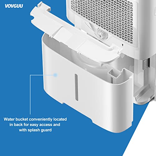 VOVGUU Home Dehumidifier 50pint up to 4500 Sq.Ft For Basements, Large & Medium Sized Rooms, and Bathrooms with Intelligent Touch Control, 24 Hr Timer, and 0.66 Gallon Water Tank