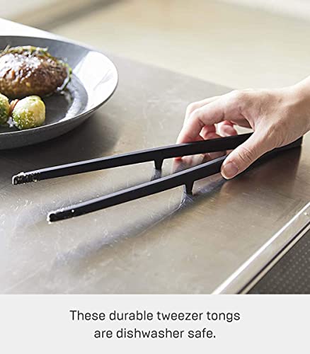 Yamazaki Home Silicone Kitchen Tongs, Silicone, No Assembly Req., Black