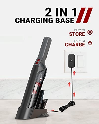 VacLife Cordless Handheld Vacuum - High-Efficiency Hand Vacuum with Top-Class Strong Suction, Lightweight Ideal for Car & Home, Black&Red (VL766)