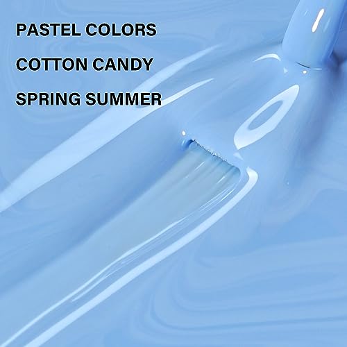 AILLSA Pastel Sky Blue Gel Nail Polish Macaron Bright Spring Summer Colors Cotton Candy Gel Polish Soak Off U V for French Nail Manicure Salon DIY Holiday Gifts 0.5 Fl Oz GB85