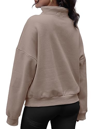 Trendy Queen Womens Sweatshirts Half Zip Pullover Quarter Zip Hoodies Oversized Sweaters Casual Fall Outfits Winter Clothes 2023 Fashion