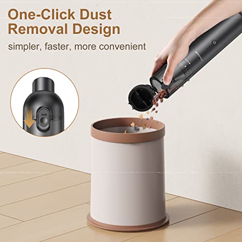 Chuboor Handheld Vacuum Cleaners, 16,000 Pa Brushless Cordless Rechargeable Car Vacuum, Portable Mini Vacuum Cleaner for Car Home, Ultra Light Dust Busters for Pet Hair(P03-Black)