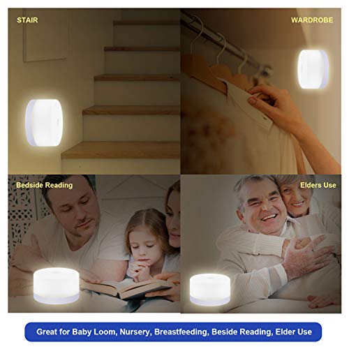 S SELDORAUK Baby Night Light Nursery Night Light for Kids - USB Rechargeable Bedside Lamp Nightlight Lamp - Touch Control Nursery Lamp for Breastfeeding, Sleeping and Relaxing (Cool Light)