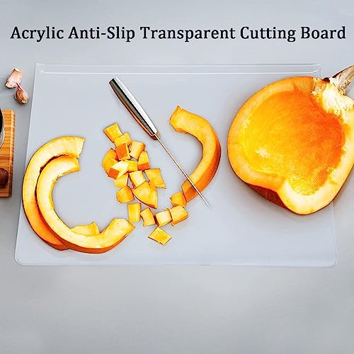 Acrylic Cutting Boards for Kitchen Counter, Acrylic Anti-Slip Transparent Cutting Board, Clear Cutting Board for Countertop, Suitable For Counter Countertop Protector Home Restaurant（18x14 in）