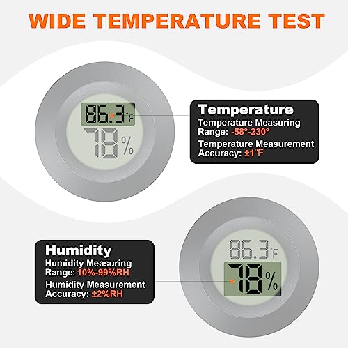 2 Pack Hygrometer Thermometer Mini Digital LCD Monitor Indoor/Outdoor Humidity Meter Gauge Temperature for Humidifiers Dehumidifiers Greenhouse Reptile Humidor Fahrenheit/Celsius(℉/℃) by QPEUIM