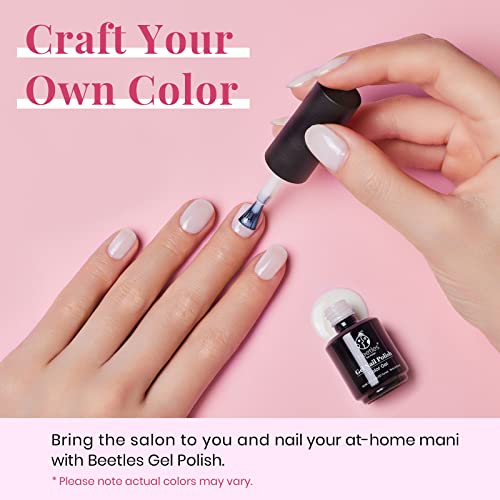 Beetles Neutral Gel Nail Polish 15ml Milky White Jelly Gel Polish Set Nude Color Translucent Nail Gel Soak Off U V LED Nail Lamp Jelly Sheer Gel Polish Nail Art Gel 0.5Oz