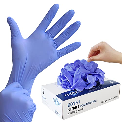 FINITEX Disposable Nitrile Exam Gloves 1000 PCS - 3.2mil Ice Blue Powder-free Latex-Free Gloves Examination Home Cleaning Food Gloves (M)
