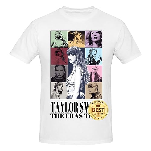 Taylor ERAS Tour Swift Shirt, Cotton Short Sleeve T-Shirt for Men, Women, Gift for Fan White