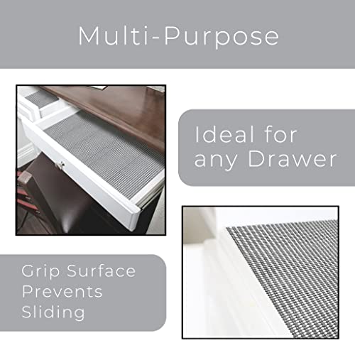 Smart Design Classic Grip Shelf Liner – 12in x 20ft – Non-Adhesive Drawer Liner with Strong Grip Helps Protect and Personalize Your Home Organization and Storage – Graphite Gray