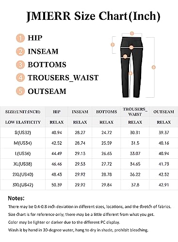 JMIERR Mens Casual Joggers Pants - Cotton Drawstring Chino Cargo Hiking Outdoor Gym Twill Track Jogging Sweatpants with Pockets for Men, US 36(L), A Black