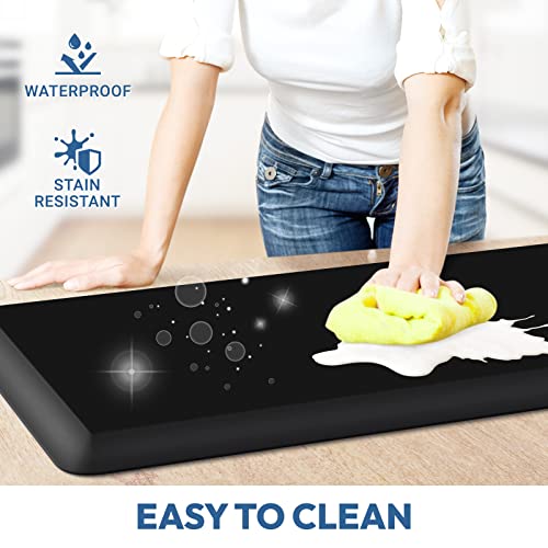 4/5 Inch Thick Kitchen Mats for Floor,Home & Kitchen Rug,Anti-Fatigue Mats,Waterproof Non-Slip Kitchen Mats,Comfort Standing Mat for Kitchen,Floor,Office,Sofa (17.3''x24'' Black)