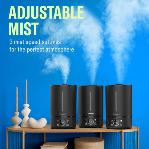 HUMIDIMASTER 2023 6L Cool Mist Humidifiers for Bedroom Large Rooms, 1.6 Gallon Top Fill Ultrasonic Humidifier, Quiet Effective for Home - 60 hours, 360° for Kids, Babies, Essential Oils Diffuser