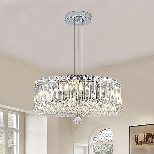 ZHZIJG Crystal Chandeliers for Living Room Light Fixture Crystal Ceiling Light Pendant Bedroom Chandelier for Dining Room Bathroom Hallway