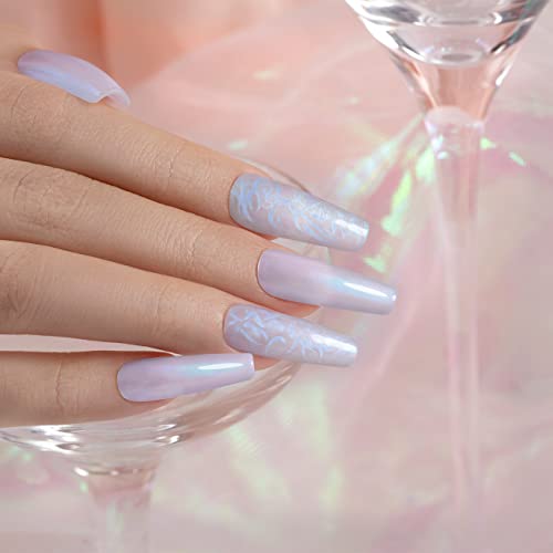 RARJSM Pearl Gel Nail Polish, Glitter Drawing Gel Polish Shimmer Mermaid Nail Gel Soak Off UV Gel for Salon Home DIY Manicure Use