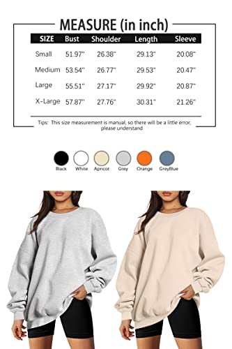 EFAN Sweatshirts Hoodies for Women Oversized Sweaters Fall Outfits Clothes 2023 Crew Neck Pullover Tops Casual Soft Winter Fashion Grey