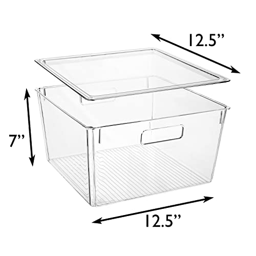 ClearSpace Plastic Storage Bins with Lids XL – Perfect Kitchen Organization or Pantry Storage – Fridge/Cabinet Organizers