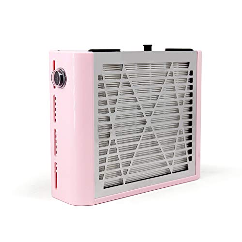 AONOLOVO Nail Dust Collector Machine, Upgraded Powerful Nail Vacuum Suction Fan Dust Extractor Manicure Tool for Acrylic Nail Poly Nail Extension Gel Removal, Pink