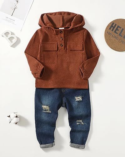 2 3 Year Old Boy Clothes Hoodie Baby Boy Winter Outfits Denim Jeans Baby Sweatsuit Outfit 2T 3T Boy Clothes Fall Corduroy