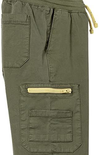 Amazon Essentials Men's Woven Zip-Pocket Cargo Jogger Pants, Olive, Small