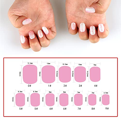 TXMOYI 24 Pieces Kids Press on Nails Pre-glue Children False Nails Stick on Short Full Cover Artificial Fake Nails Holo Glitter Acrylic Nail Tips for Little Girls Gift Nail Art Designs