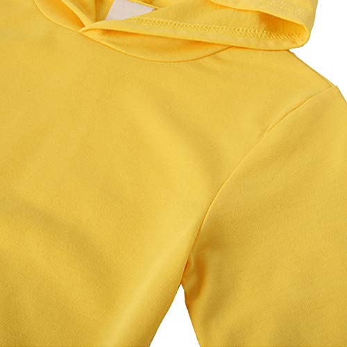 amropi Boy's Tracksuit Pullover Hoodie Jogging Pants Set 2 Pieces Sweatsuit (Yellow,6-7Years)