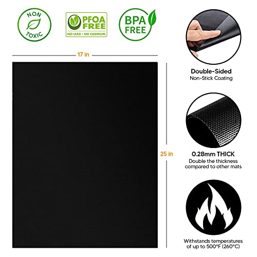 Thick Heavy Duty Oven Liners for Bottom of Oven | 2 Pack Non Stick Oven Liners for Bottom of Electric Oven | Reusable Oven Mat Kitchen Accessories | Oven Liner for Electric Gas Grill BPA and PFOA Free