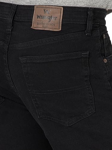 Wrangler Authentics Men's Regular Fit Comfort Flex Waist Jean, Black, 42W x 34L