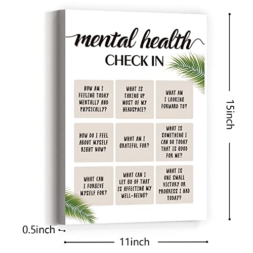 IIONGDE Therapy Office Canvas Wall Art-Mental Health Canvas Poster Painting Print Ready to Hang for Social Worker Therapist Counseling Office Wall Decor-12 x 15 Inches