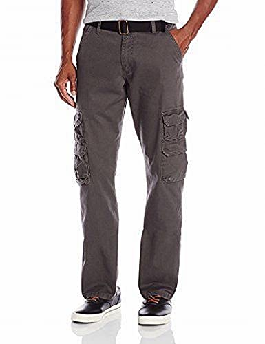 Wrangler Authentics Men's Premium Relaxed Fit Straight Leg Cargo Pant, Anthracite Twill, 40W X 30L