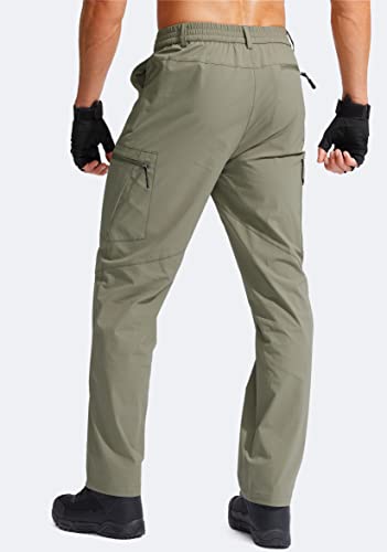 Men's Hiking Cargo Pants Water Resistant Quick Dry Lightweight Outdoor Tactical Pants for Men with Multi Pocket (Sage, XXL)