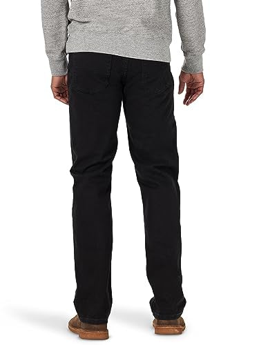 Wrangler Authentics Men's Regular Fit Comfort Flex Waist Jean, Black, 42W x 34L