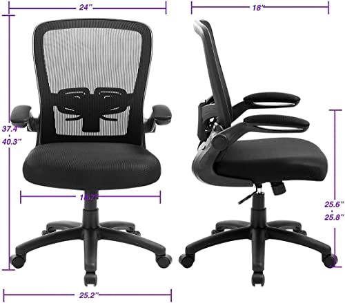 Ergonomic Desk Task Chair Clearance with Adjustable Height, Lumbar Support, High Back Mesh Computer Executive Chair with Flip up Armrests for Home Office - 300lb