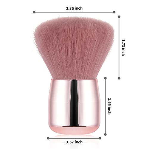 Vaincre Nail Art Dust Powder Remover Brush, Nail Art Dust Cleaner Brush, Soft Kabuki Cleaner Brush for Makeup(Pink)