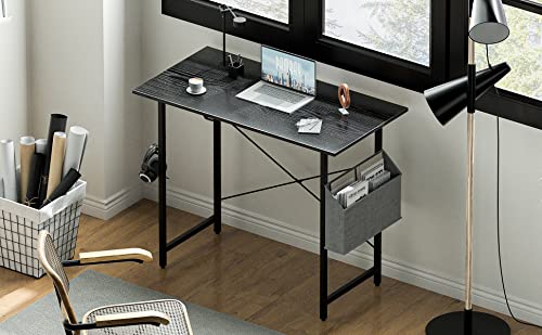 Pamray 32 Inch Computer Desk for Small Spaces with Storage Bag, Home Office Work Desk with Headphone Hook, Small Office Desk Study Writing Table