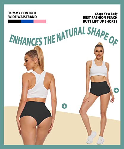 Women's High Waist Yoga Booty Shorts Workout Spandex Dance Hot Pants Butt Lifting Leggings Rave Outfits Black