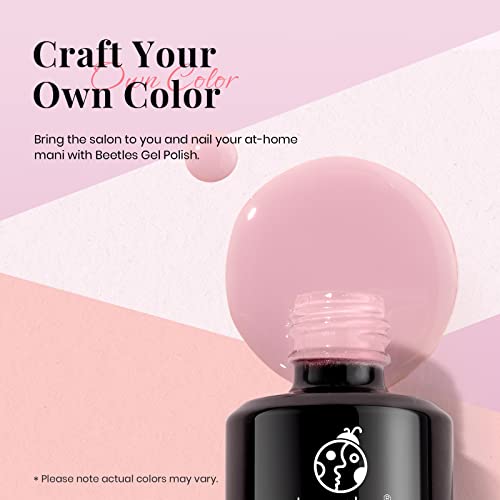 Beetles Neutral Gel Nail Polish 15ml Nude Pink Polish Set Pink Champagne Soak Off U V LED Nail Lamp Translucent Nail Art Gel 0.5Oz