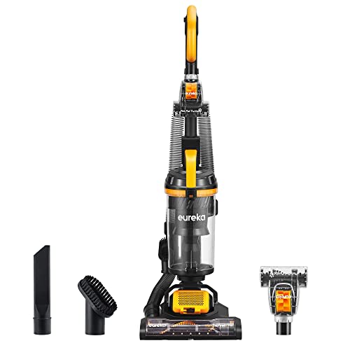 EUREKA Lightweight Bagless Upright Vacuum Cleaner Powerful for Carpet and Hard Floor, MaxSwivel Pro, Yellow