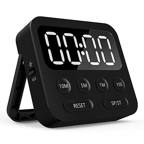 Timer,Kitchen Timer,Classroom Timer for Kids,Magnetic Digital Stopwatch Clock Countdown Countup Timer with Large LED Display Volume Adjustable for Cooking,Exercise, Baking, Desk