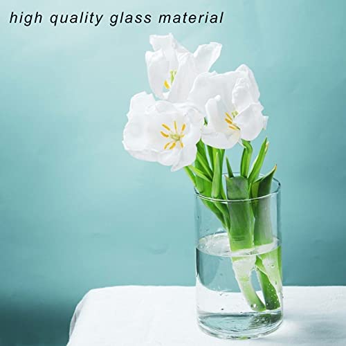 12 Pack 𝑳𝒂𝒓𝒈𝒆𝒓 Glass Cylinder Vases 6 Inch Tall Clear Flower Vase Hurricane Floating Candle Holder for Table Centerpiece Wedding Home Deco