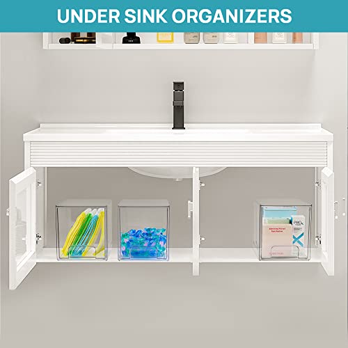 Vtopmart 2 Pack Stackable Makeup Organizer Storage Drawers, 6.6''Tall Acrylic Bathroom Organizers，Clear Plastic Storage Bins For Vanity, Undersink, Kitchen Cabinets, Pantry Organization and Storage