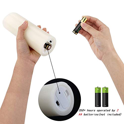 Eywamage Realistic Ivory Slim Flameless Pillar Candes with Remote, Real Wax Flickering Tall LED Battery Fireplace Candles Set of 9