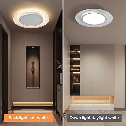 TALOYA Flush Mount Ceiling Light 22W(2200lm), 5 CCT Selectable with Nightlight 3000K,Ambient Light Design LED Ceiling Light Fixture for Dining Room Hallway Bedroom