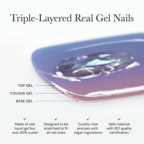 ohora Semi Cured Gel Nail Strips (N Dear. Santa) - Works with Any Nail Lamps, Salon-Quality, Long Lasting, Easy to Apply & Remove - Includes 2 Prep Pads, Nail File & Wooden Stick