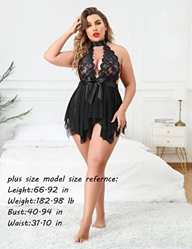 Avidlove Lingerie for Women Lace Babydoll Sleepwear Boudoir Outfits Plus Size Langeray