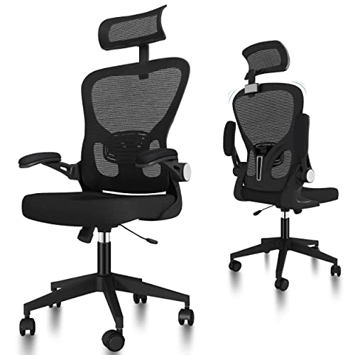 CBBPET Ergonomic Office Chair, Home Office Desk Chair,Adjustable Height Mesh Computer Chair with Lumbar Support and Wheels,Swivel Executive Task Chair, Black