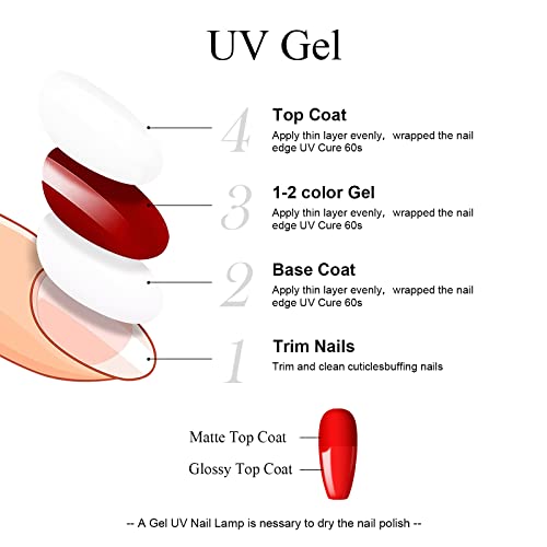 Imtiti Gel Nail Polish Top Coat - No Wipe Top Coat Glossy Shine Finish Long Lasting 15ML Soak Off Nail Clear UV Nail Lamp Gel for Gel Nail Polish Salon Quality Nail Art Design for Home