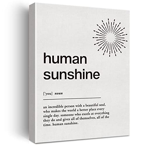 Motivational Wall Art Human Sunshine Definition Canvas Print Framed Painting for Home Wall & Tabletop Decor