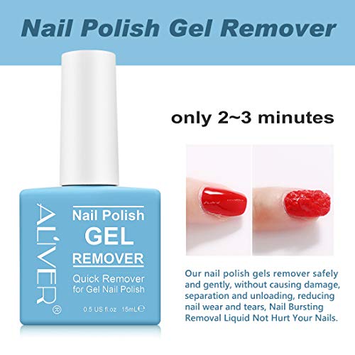 Gel Polish Remover (2 Packs), Gel Nail Polish Remover for Nails - Quickly & Easily Removes Gel Nail Polish Within 3-5 Minutes, No-irritating