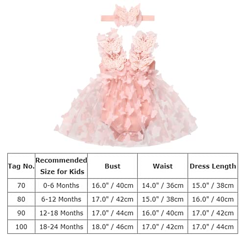 First Birthday Outfit Girl: Baby Butterfly Outfits Boho Romper Princess Butterfly Dress for Toddler Headband Cake Smash Easter Newborn Photography Butterflies Tutu Infant Photoshoot Pink 12-18 Months