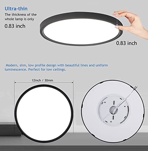 4 Pack 12 Inch 3200LM LED Flush Mount Ceiling Light,28W White 6000K,120V Slim Surface Mount Ceiling Light Fixture for Kitchen Bedroom Living Room